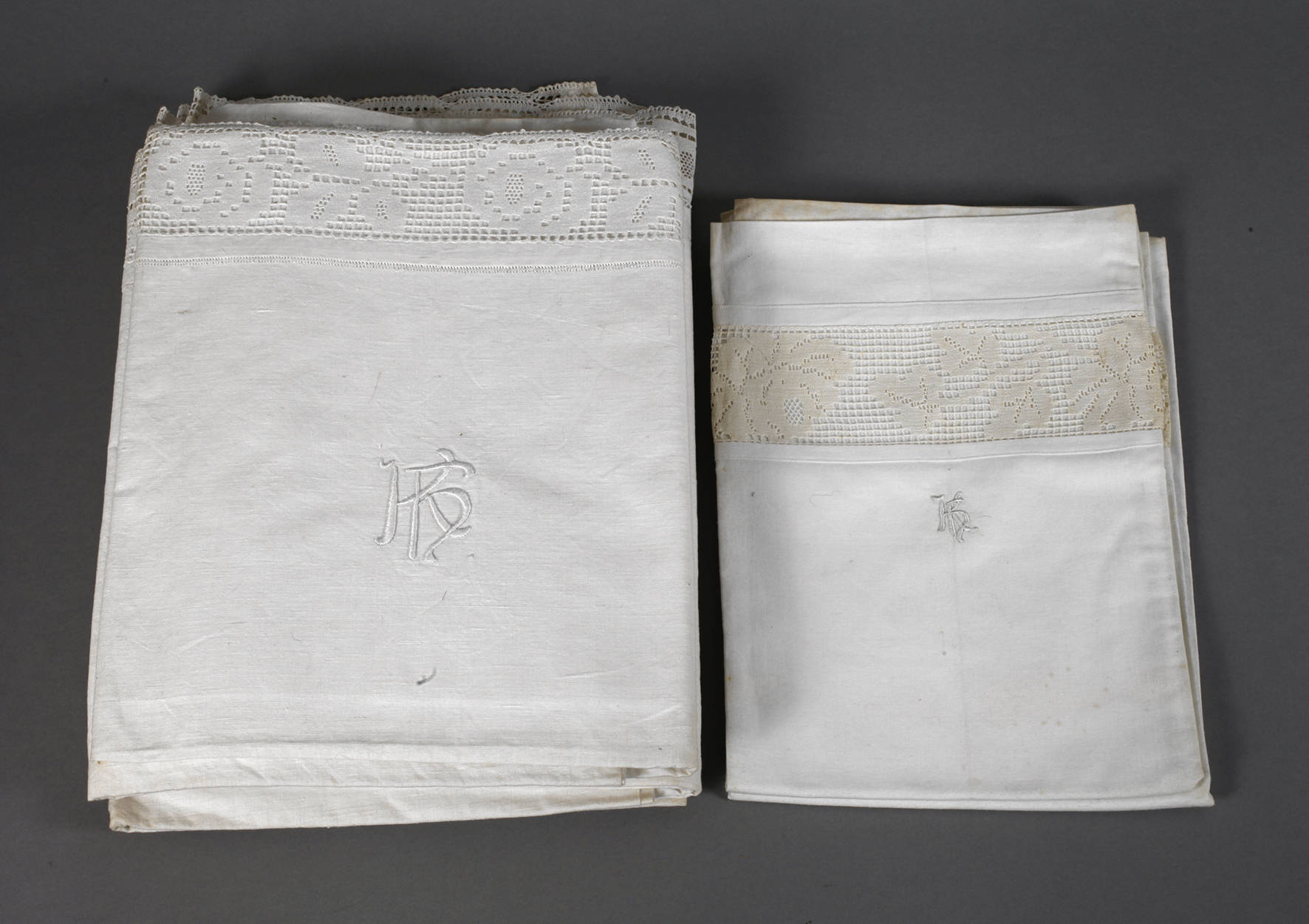 Bettgarnitur Spitzenbesatz