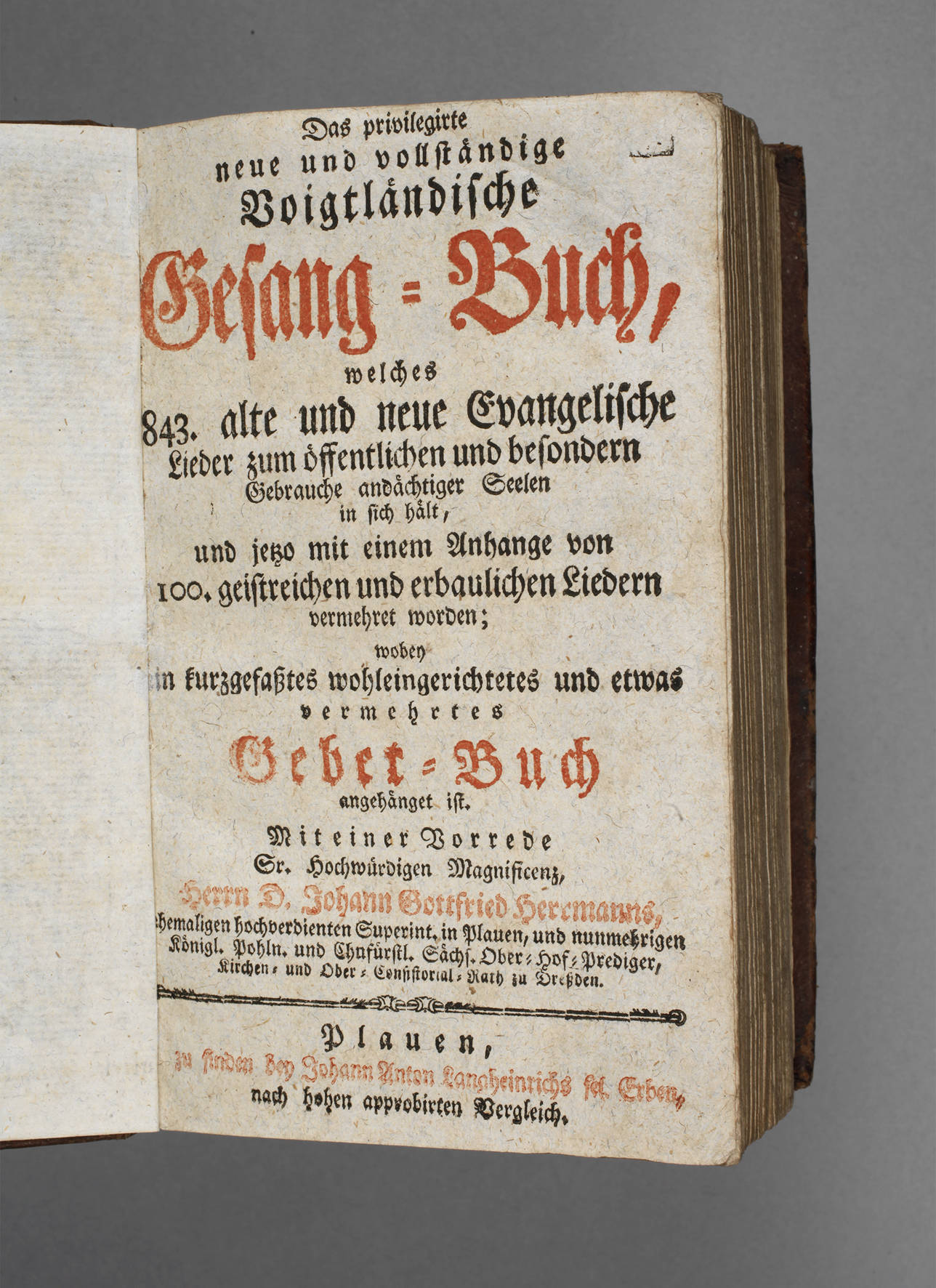 Gesangbuch Plauen 1790