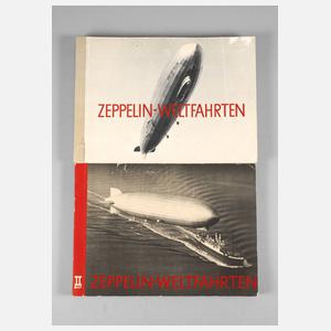 Zwei Zigarettenbilderalben Zeppelin-Weltfahrten