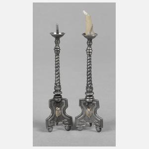 Paar Zinnleuchter für Puppenstuben