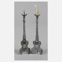 Paar Zinnleuchter für Puppenstuben111