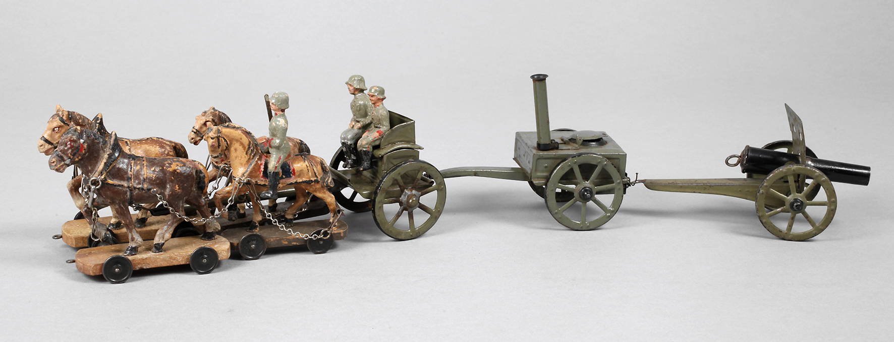 Elastolin Feldküchen-Gespann und Geschütz