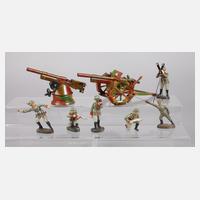 Elastolin Massesoldaten und zwei Geschütze111