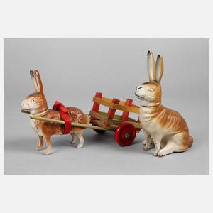 Zwei Candycontainer als Osterhasen