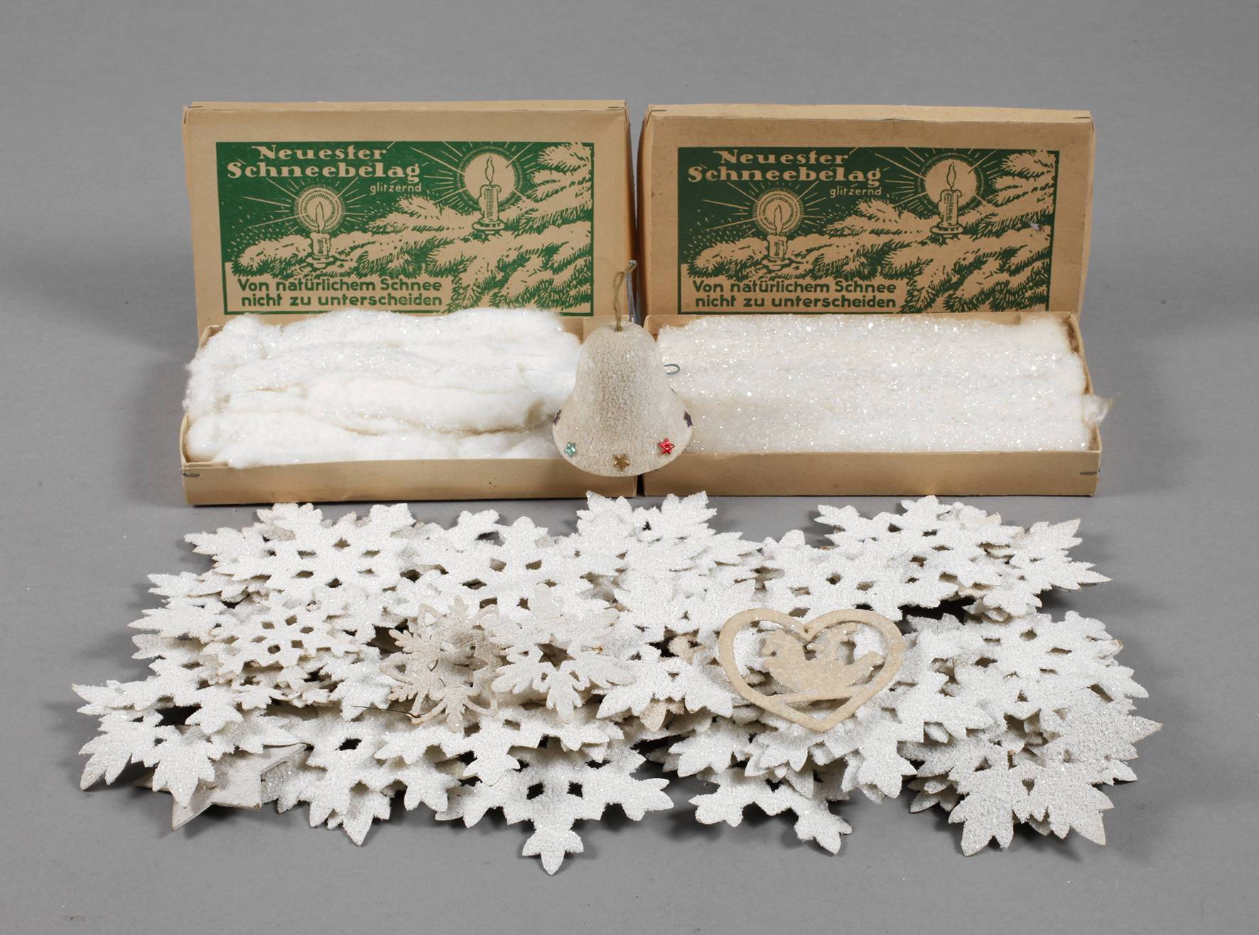 Konvolut Christbaumschmuck mit Glimmer