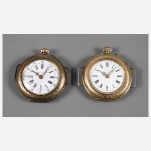 Zwei Damentaschenuhren Gold