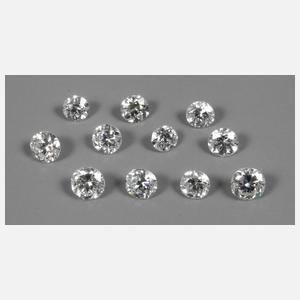 Elf Altschliffdiamanten