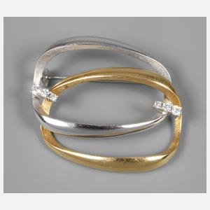 Goldbrosche mit Brillanten