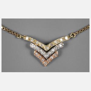 Goldcollier mit Brillanten