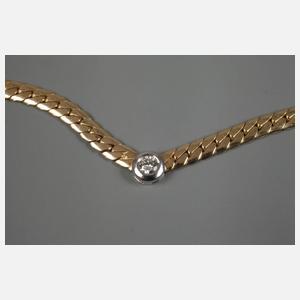 Massive Goldkette mit Brillant und Zertifikat