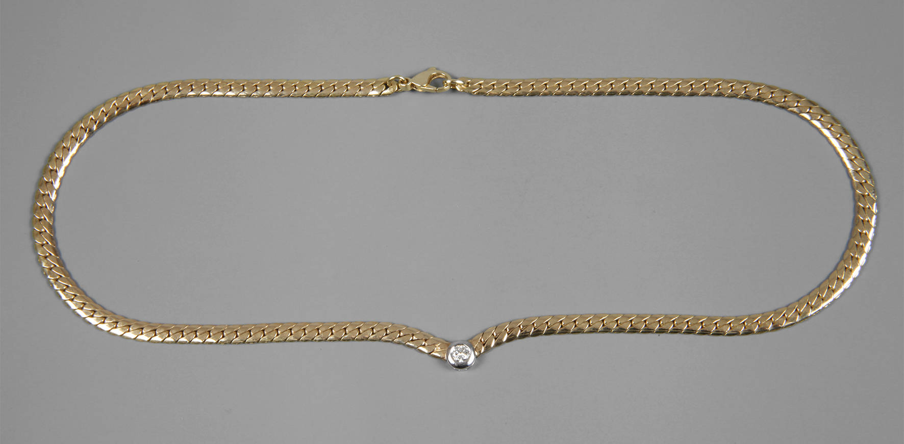 Massive Goldkette mit Brillant und Zertifikat