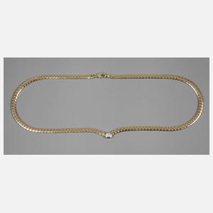 Massive Goldkette mit Brillant und Zertifikat