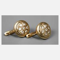 Russland Paar Ohrringe Gold mit Brillant111