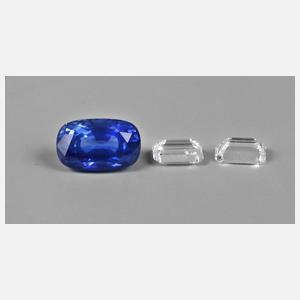 Saphir und zwei Diamanten