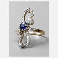 Großer Brillantring mit Saphir111