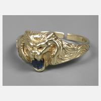 Löwenring mit Saphir111