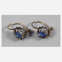 Paar kleine Ohrringe Saphir/ Diamant111