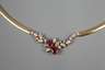 Schmuckset Gold Rubin und Brillant