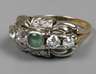 Art Déco Brillantring mit Smaragd