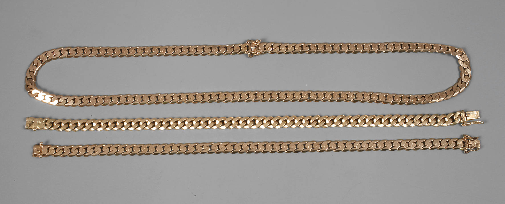 Panzerkette Gold und zwei Armbänder
