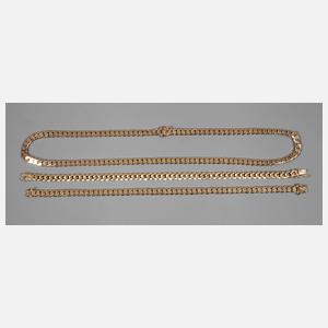 Panzerkette Gold und zwei Armbänder