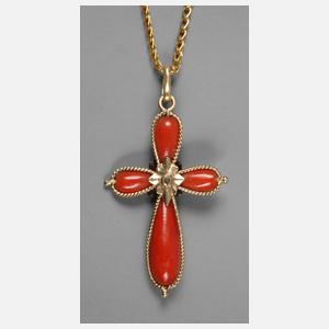 Kreuzanhänger Koralle