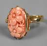 Großer Damenring mit Lachskoralle