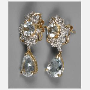 Paar Ohrhänger Aquamarin