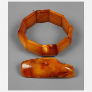 Armband und Brosche Bernstein
