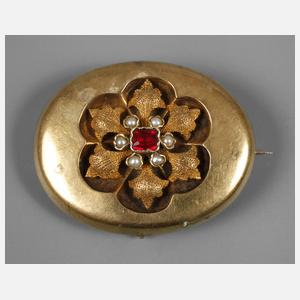 25a Goldbrosche Biedermeier