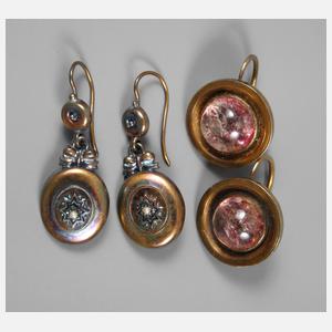 Zwei Paar Ohrringe Biedermeier