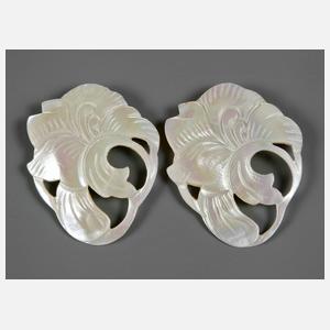 Zwei Broschen Perlmutt