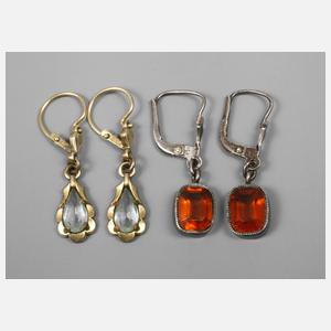 Zwei Paar Ohrhänger Art Déco