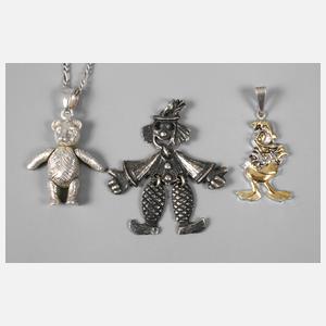 35f Drei Silberanhänger für Kinder