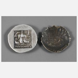 Zwei antike Silbermünzen