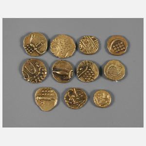 Konvolut indische Kleingoldmünzen