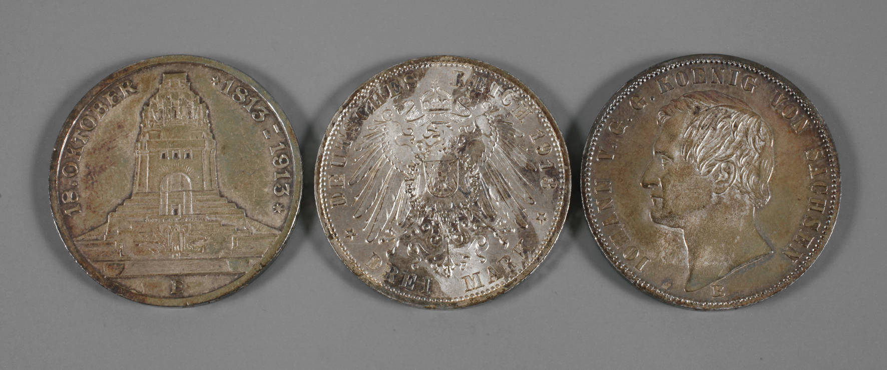 Drei Münzen Sachsen