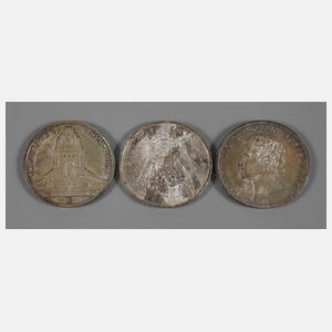 Drei Münzen Sachsen