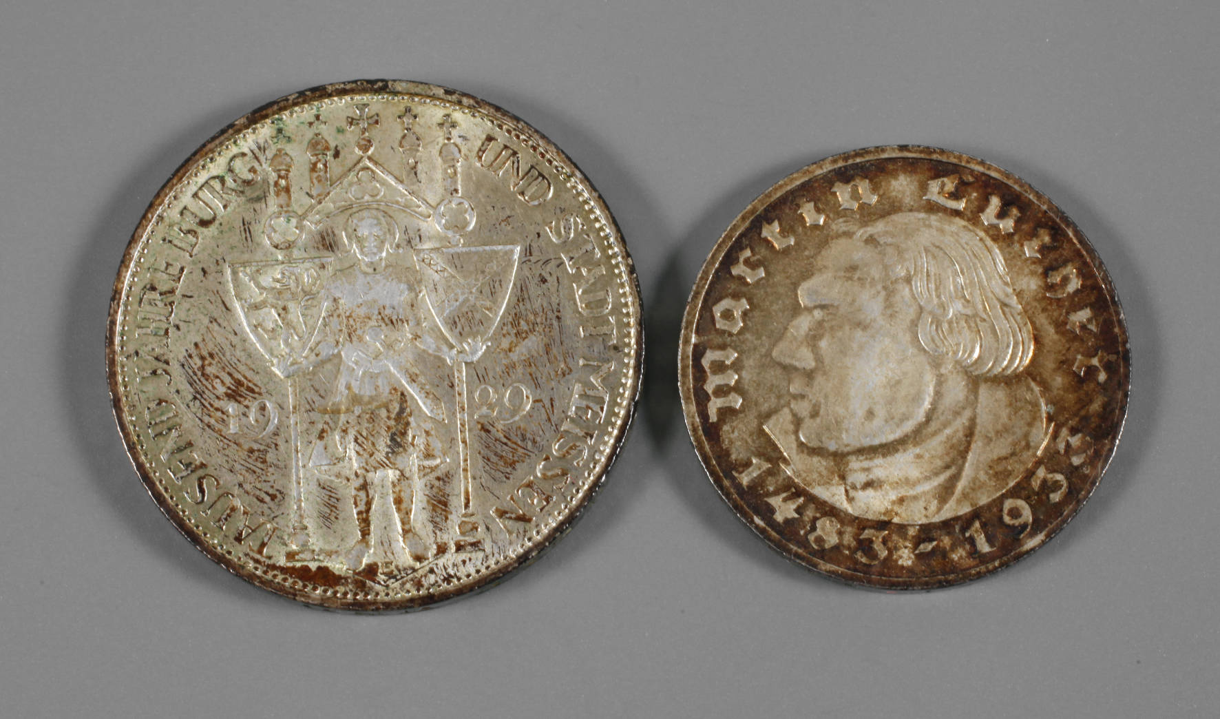 Zwei Münzen Weimarer Republik
