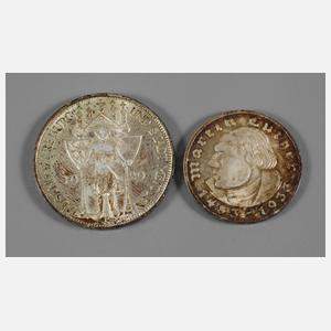 Zwei Münzen Weimarer Republik