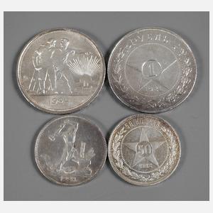 Vier Münzen Sowjetunion