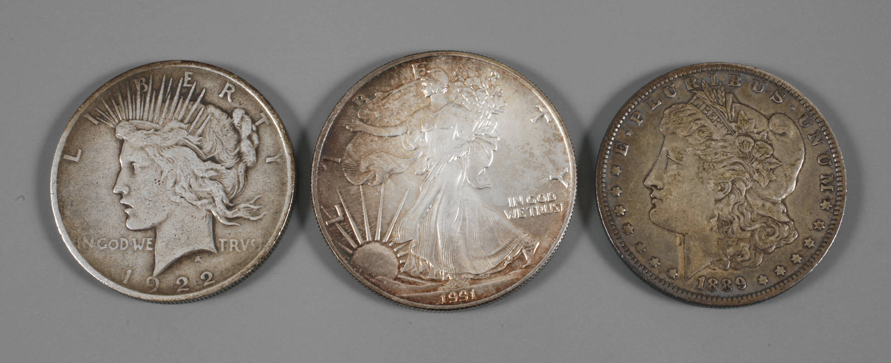 Drei Silberdollar USA