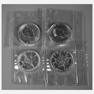 Vier Silberdollar Kanada