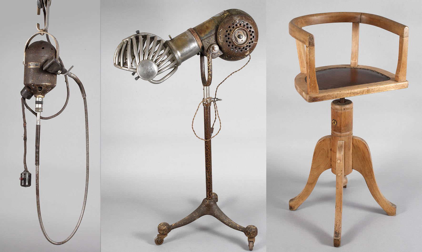 Friseurhaube und Stuhl