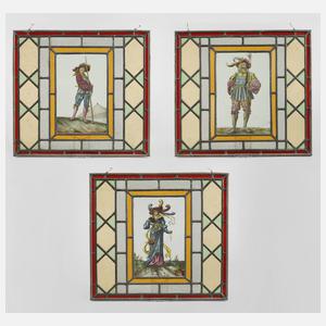 Drei Bleiverglasungen