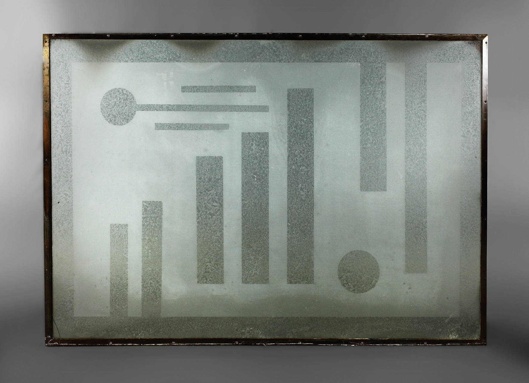 Große Ornamentglasscheibe Art déco