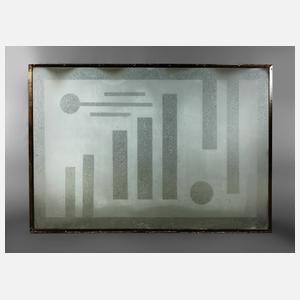 Große Ornamentglasscheibe Art déco