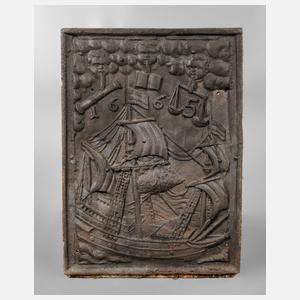 Ofenplatte mit Seefahrermotiv