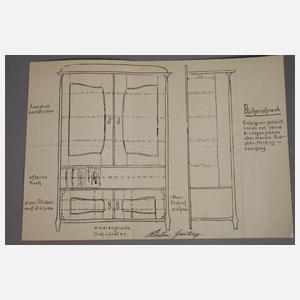 Bücherschrank Jugendstil