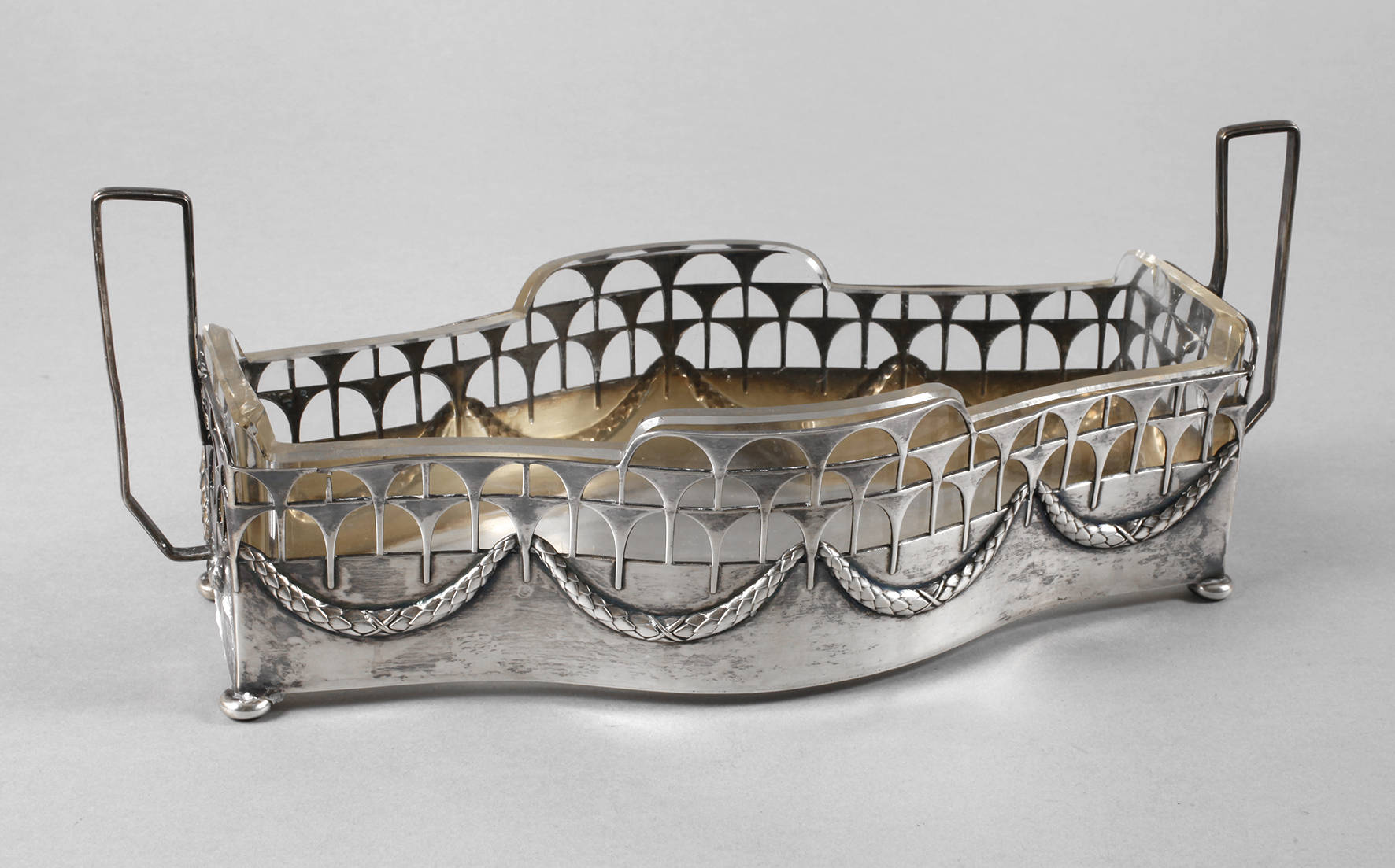 Jugendstiljardiniere Silber